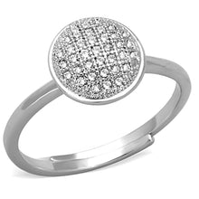 Load image into Gallery viewer, 3W749 - Rhodium Brass Ring with AAA Grade CZ  in Clear