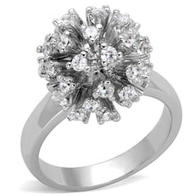 Load image into Gallery viewer, 3W752 - Rhodium Brass Ring with AAA Grade CZ  in Clear