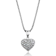 Load image into Gallery viewer, 3W793 - Rhodium Brass Chain Pendant with AAA Grade CZ  in Clear