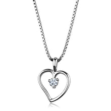 Load image into Gallery viewer, 3W797 - Rhodium Brass Chain Pendant with AAA Grade CZ  in Clear