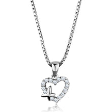 Load image into Gallery viewer, 3W840 - Rhodium Brass Chain Pendant with AAA Grade CZ  in Clear