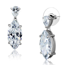 Load image into Gallery viewer, 3W889 - Rhodium Brass Earrings with AAA Grade CZ  in Clear
