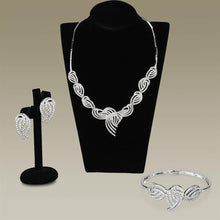 Load image into Gallery viewer, 3W923 - Rhodium Brass Jewelry Sets with AAA Grade CZ  in Clear