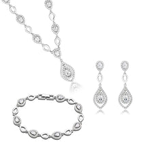 Load image into Gallery viewer, 3W943 - Rhodium Brass Jewelry Sets with AAA Grade CZ  in Clear