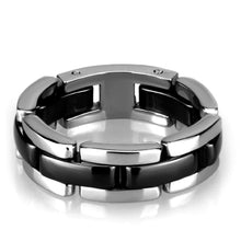 Load image into Gallery viewer, 3W972 - High polished (no plating) Stainless Steel Ring with Ceramic  in Jet
