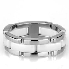 Load image into Gallery viewer, 3W973 - High polished (no plating) Stainless Steel Ring with Ceramic  in White