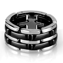 Load image into Gallery viewer, 3W974 - High polished (no plating) Stainless Steel Ring with Ceramic  in Jet