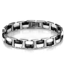Load image into Gallery viewer, 3W998 - High polished (no plating) Stainless Steel Bracelet with Ceramic  in Jet