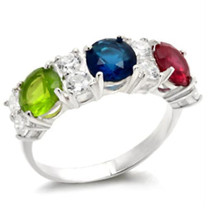 Fox Cocktail Ring - 925 Sterling Silver, AAA CZ , Multi Color - 40604