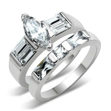Load image into Gallery viewer, 40911 - High-Polished 925 Sterling Silver Ring with AAA Grade CZ  in Clear