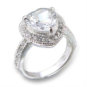 413414 - High-Polished 925 Sterling Silver Ring with AAA Grade CZ  in Clear