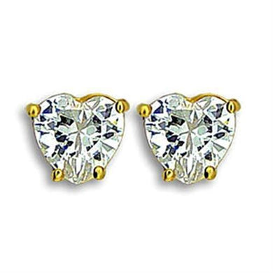 414903 - Gold Brass Earrings with AAA Grade CZ  in Clear