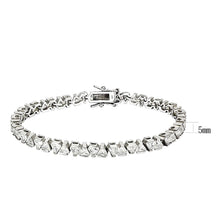 Load image into Gallery viewer, 47302 - Rhodium Brass Bracelet with AAA Grade CZ  in Clear