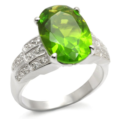49514 High-Polished 925 Sterling Silver Ring with Synthetic in Peridot