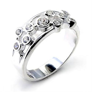 6X303 - High-Polished 925 Sterling Silver Ring with AAA Grade CZ  in Clear