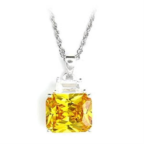 6X310 - High-Polished 925 Sterling Silver Pendant with AAA Grade CZ  in Topaz