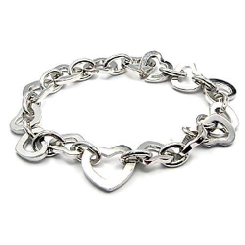 6X491 - Rhodium Brass Bracelet with No Stone