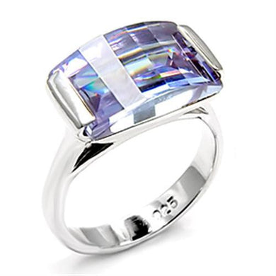 6X507 - Rhodium 925 Sterling Silver Ring with AAA Grade CZ  in Light Amethyst
