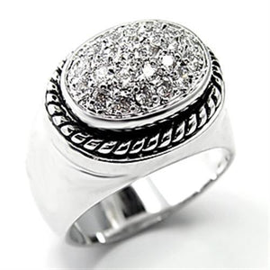 7X230 - Rhodium 925 Sterling Silver Ring with AAA Grade CZ  in Clear