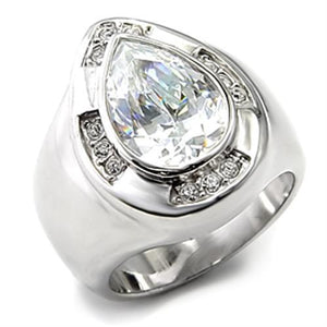 7X236 - Rhodium 925 Sterling Silver Ring with AAA Grade CZ  in Clear