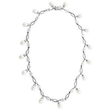 Load image into Gallery viewer, 7X420 - Rhodium 925 Sterling Silver Necklace with Synthetic Pearl in White