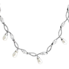 Load image into Gallery viewer, 7X420 - Rhodium 925 Sterling Silver Necklace with Synthetic Pearl in White