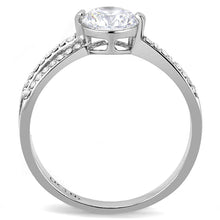 Load image into Gallery viewer, DA002 - High polished (no plating) Stainless Steel Ring with AAA Grade CZ  in Clear