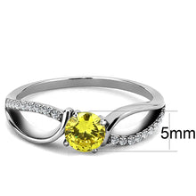 Load image into Gallery viewer, DA005 - High polished (no plating) Stainless Steel Ring with AAA Grade CZ  in Topaz