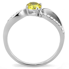 Load image into Gallery viewer, DA005 - High polished (no plating) Stainless Steel Ring with AAA Grade CZ  in Topaz