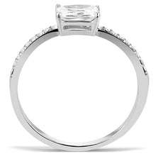 Load image into Gallery viewer, DA009 - High polished (no plating) Stainless Steel Ring with Cubic  in Clear