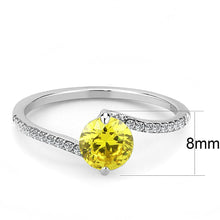 Load image into Gallery viewer, DA015 - High polished (no plating) Stainless Steel Ring with AAA Grade CZ  in Topaz