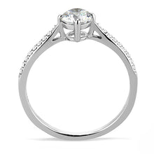 Load image into Gallery viewer, DA018 - High polished (no plating) Stainless Steel Ring with AAA Grade CZ  in Clear