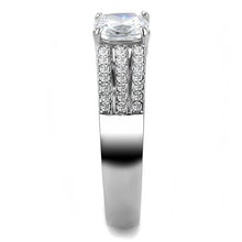 Load image into Gallery viewer, DA020 - High polished (no plating) Stainless Steel Ring with Cubic  in Clear