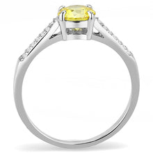 Load image into Gallery viewer, DA021 - High polished (no plating) Stainless Steel Ring with AAA Grade CZ  in Topaz