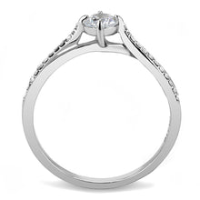 Load image into Gallery viewer, DA035 - High polished (no plating) Stainless Steel Ring with AAA Grade CZ  in Clear