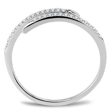 Load image into Gallery viewer, DA044 - High polished (no plating) Stainless Steel Ring with AAA Grade CZ  in Clear
