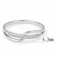 Load image into Gallery viewer, DA045 - High polished (no plating) Stainless Steel Ring with AAA Grade CZ  in Clear