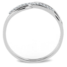 Load image into Gallery viewer, DA045 - High polished (no plating) Stainless Steel Ring with AAA Grade CZ  in Clear