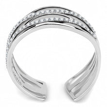 Load image into Gallery viewer, DA047 - High polished (no plating) Stainless Steel Ring with AAA Grade CZ  in Clear