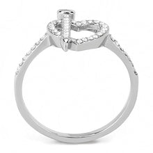 Load image into Gallery viewer, DA052 - High polished (no plating) Stainless Steel Ring with AAA Grade CZ  in Clear