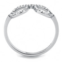 Load image into Gallery viewer, DA055 - High polished (no plating) Stainless Steel Ring with AAA Grade CZ  in Clear