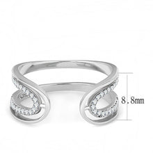Load image into Gallery viewer, DA056 - High polished (no plating) Stainless Steel Ring with AAA Grade CZ  in Clear