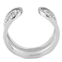 Load image into Gallery viewer, DA056 - High polished (no plating) Stainless Steel Ring with AAA Grade CZ  in Clear