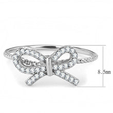 Load image into Gallery viewer, DA057 - High polished (no plating) Stainless Steel Ring with AAA Grade CZ  in Clear