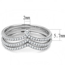 Load image into Gallery viewer, DA061 - High polished (no plating) Stainless Steel Ring with AAA Grade CZ  in Clear