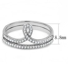 Load image into Gallery viewer, DA063 - High polished (no plating) Stainless Steel Ring with AAA Grade CZ  in Clear