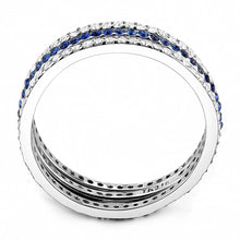 Load image into Gallery viewer, DA066 - High polished (no plating) Stainless Steel Ring with AAA Grade CZ  in London Blue