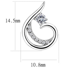 Load image into Gallery viewer, DA077 - High polished (no plating) Stainless Steel Earrings with AAA Grade CZ  in Clear