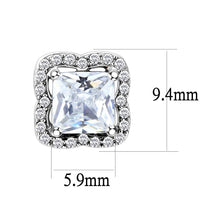 Load image into Gallery viewer, DA081 - High polished (no plating) Stainless Steel Earrings with AAA Grade CZ  in Clear