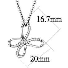 Load image into Gallery viewer, DA093 - High polished (no plating) Stainless Steel Chain Pendant with AAA Grade CZ  in Clear